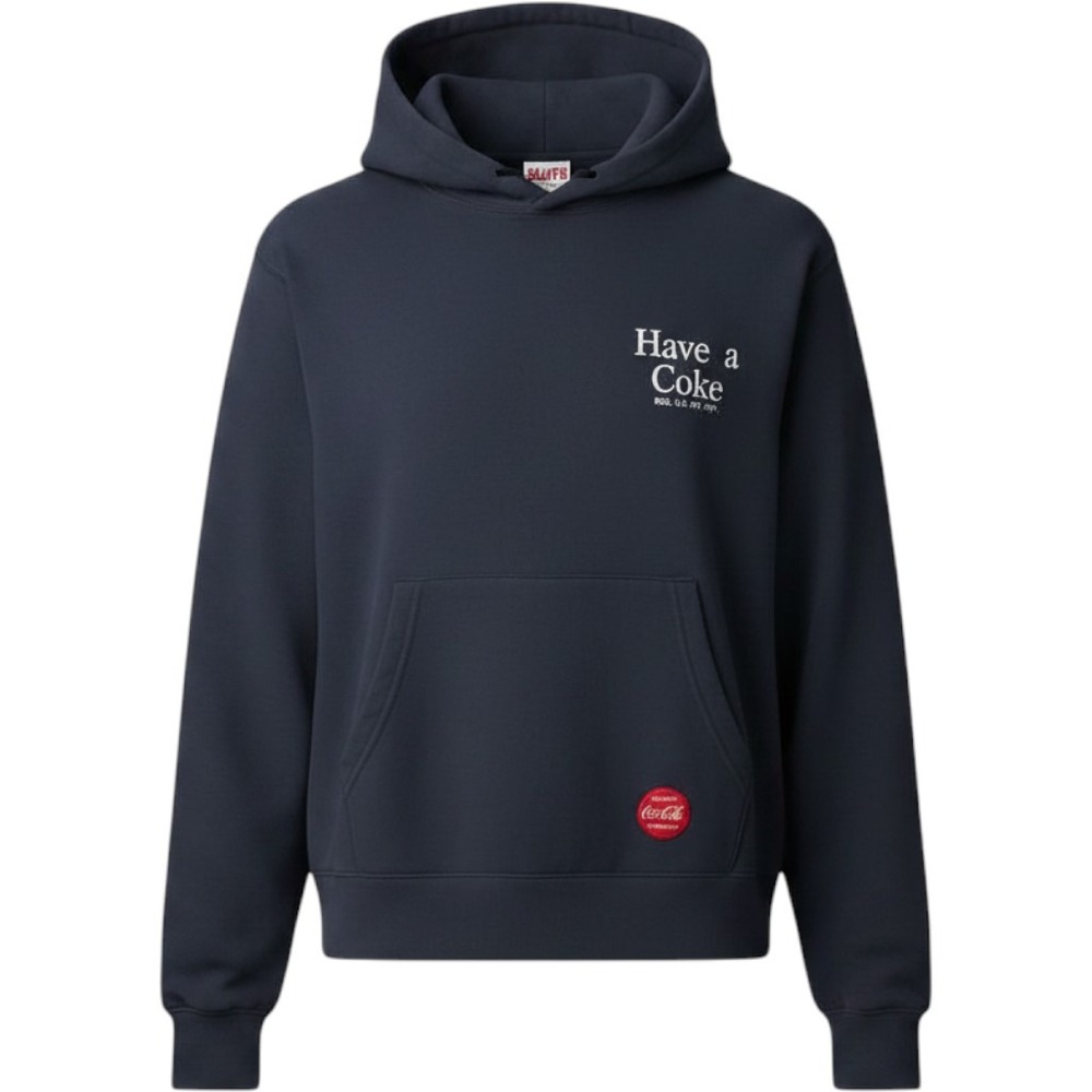 Uniqlo UT Coca-Cola Hoodie Navy Blue Have a Coke Graphic Pullover Mens Medium